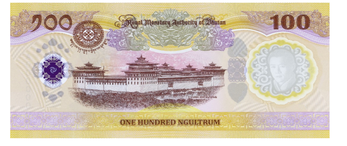 new bhutan 100 ngultrum back