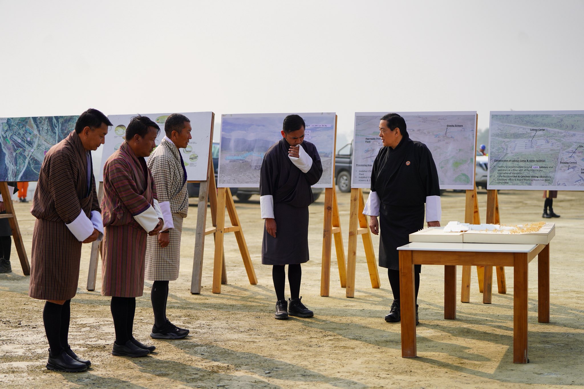 fourth king site inspection of gelephu international airport